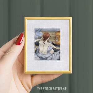 Tiny &quot;La toilette&quot;, Henri de Toulouse-Lautrec 1896, cross stitch pattern, mini cross stitch, famous painting, needlepoint, mini masterpieces