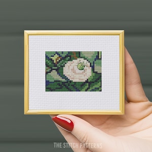 Tiny Van Gogh, &quot;Roses and beetle&quot; art cross stitch, miniature masterpiece, floral cross stitch, insect embroidery,PDF Pattern,gift christmas