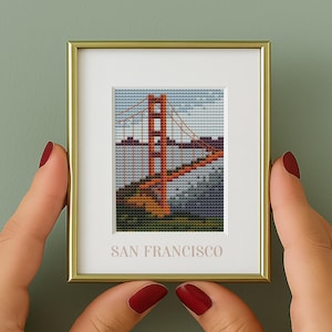 San Francisco mini cross stitch patterns,cities cross stitch, Little San Francisco, Street Modern Cross stitch pattern PDF, USA cross stitch