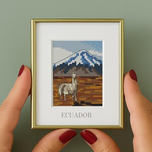 Patrón de punto de cruz Mini Ecuador: Paisaje natural DIY (Patrón en PDF)