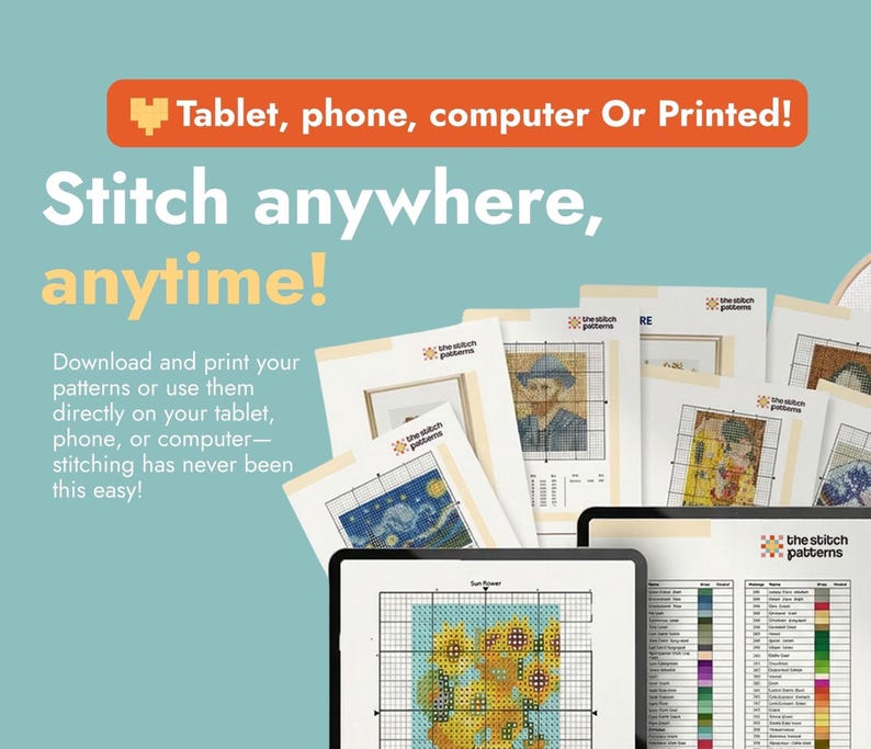 Tiny Masterpieces Collection Mini Cross Stitch Famous Artwork Patterns Digital Download Beginner Friendly Projects Van Gogh Paintings Reproductions Small Size Crafts Simple Stitches Clear Charts Colorful Designs Art Lover Gift Perfect Small