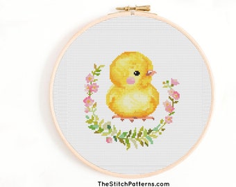 Easter kids cross stitch, DIY counted cross stitch kits,cross stitch kit floral, chicken Embroidery, cross stitch kit beginner,animals pdf