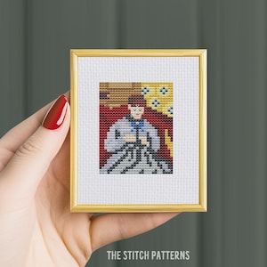 Mini &quot;Madame Cezanne sewing&quot;,  Paul Cezanne, small cross stitch pattern, vintage cross stitch, miniature art, cross stitch pdf, art gift, 33