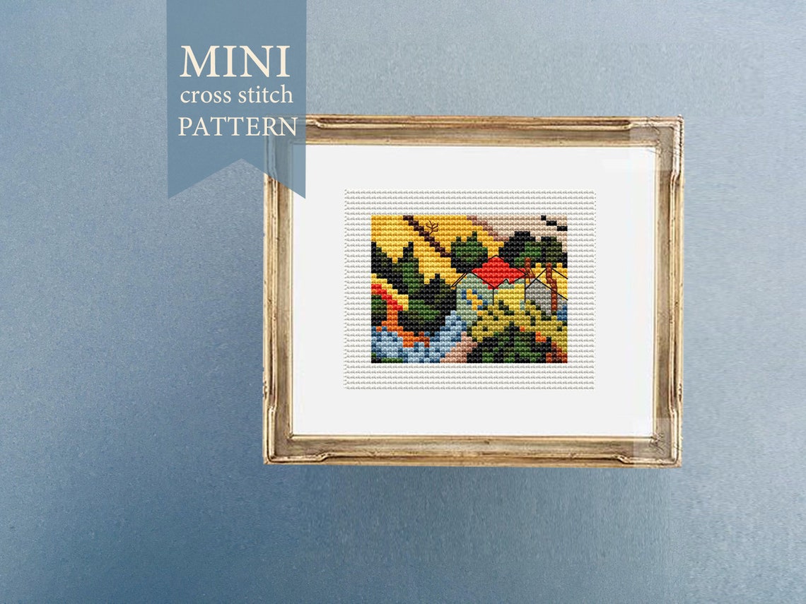 Mini ART Cross Stitch Pattern Mini Van Gogh Valley With | Etsy