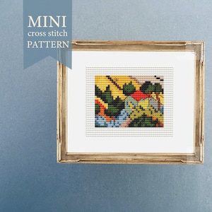 Mini ART Cross Stitch Pattern, Mini Van Gogh, Valley With Ploughman ...