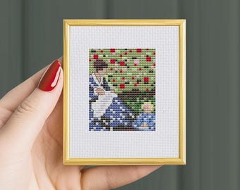 Miniature Monet Cross Stitch Pattern, Camille and Child (PDF Pattern)