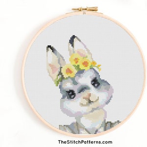 cross stitch bunny, baby animals cross stitch, beginner, modern cross stitch pattern, PDF pattern, instant download,cross stitch for kids