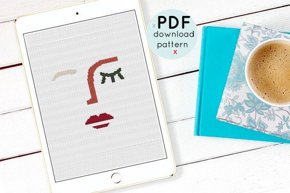 Modern cross stitch pattern Cross stitch pattern PDF Home | Etsy