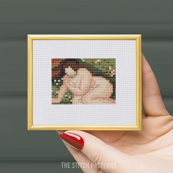 Renoir "Badender" kleines Kreuzstichmuster: Miniature Art (PDF Muster)