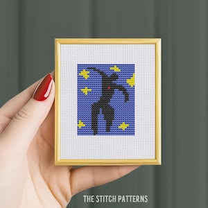 Mini MATISSE Ícaro, Small cross stitch, tiny cross stitch, famous paintings, mini embroidery, modern cross stitch, miniatures, Henry Matisse