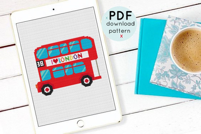 cross stitch graph of london bus cross stitch graph of london bus