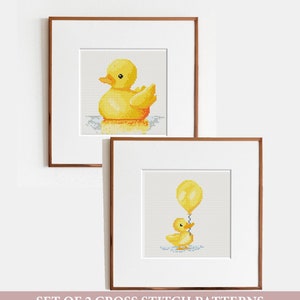 Duck cross stitch PDF,, 2 patterns, rubber duck counted cross stitch, baby cross stitch, Beginner cross stitch, Quick cross stitch, DIY gift