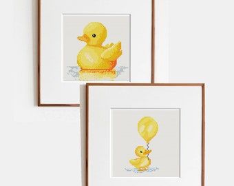Quietscheente Kreuzstich-Muster, Baby Dekor (PDF-Muster)