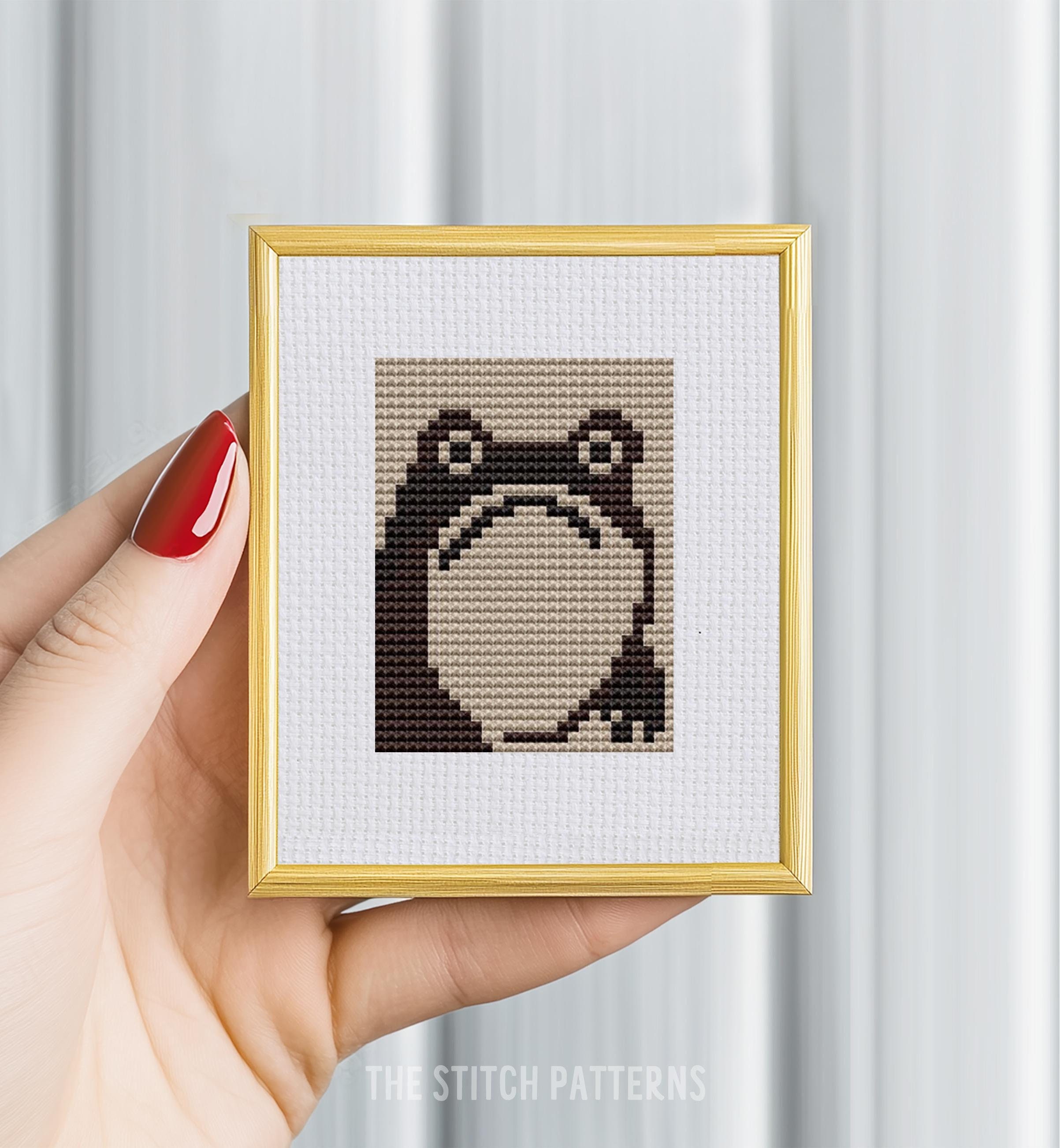 Mini Frog Cross Stitch Pattern: Matsumoto Hoji Japanese Art (PDF