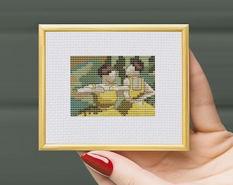 Degas "Two Dancers" Mini Cross Stitch Pattern (PDF)
