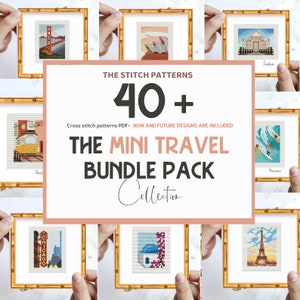 Mini Cities Cross Stitch Patterns: Travel Bundle (PDF)