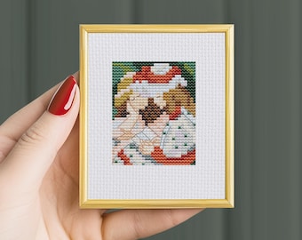Renoir Two Girls Reading, Mini Cross Stitch Pattern (PDF)