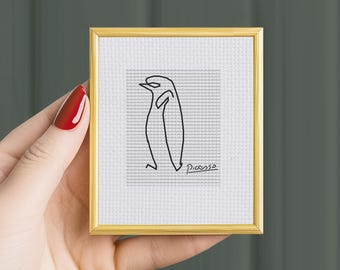 Penguin by Picasso Cross Stitch Pattern: Modern Mini Masterpiece (PDF Pattern)