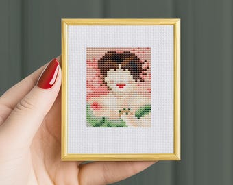 Jeanne Samary Renoir Porträt, Mini-Kreuzstichmuster (PDF)