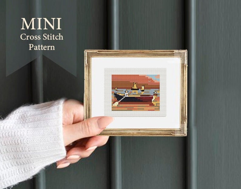 Tiny Art gloucester Harbor Mini Cross Stitch Etsy