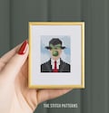 Mini "The Son of Man" Cross Stitch Pattern: Modern Art (PDF Pattern)