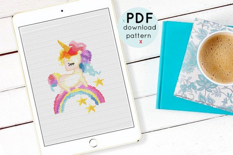 Unicorn Cross Stitch Cross Stitch Pattern Unicorn Cute Cross Etsy UK