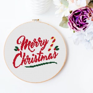 Kerst kruissteekpatroon, kruissteekpatronen Kerstmis, kerstkruissteekkaart, digitaal formaat PDF-patroon, kruissteekpatroon