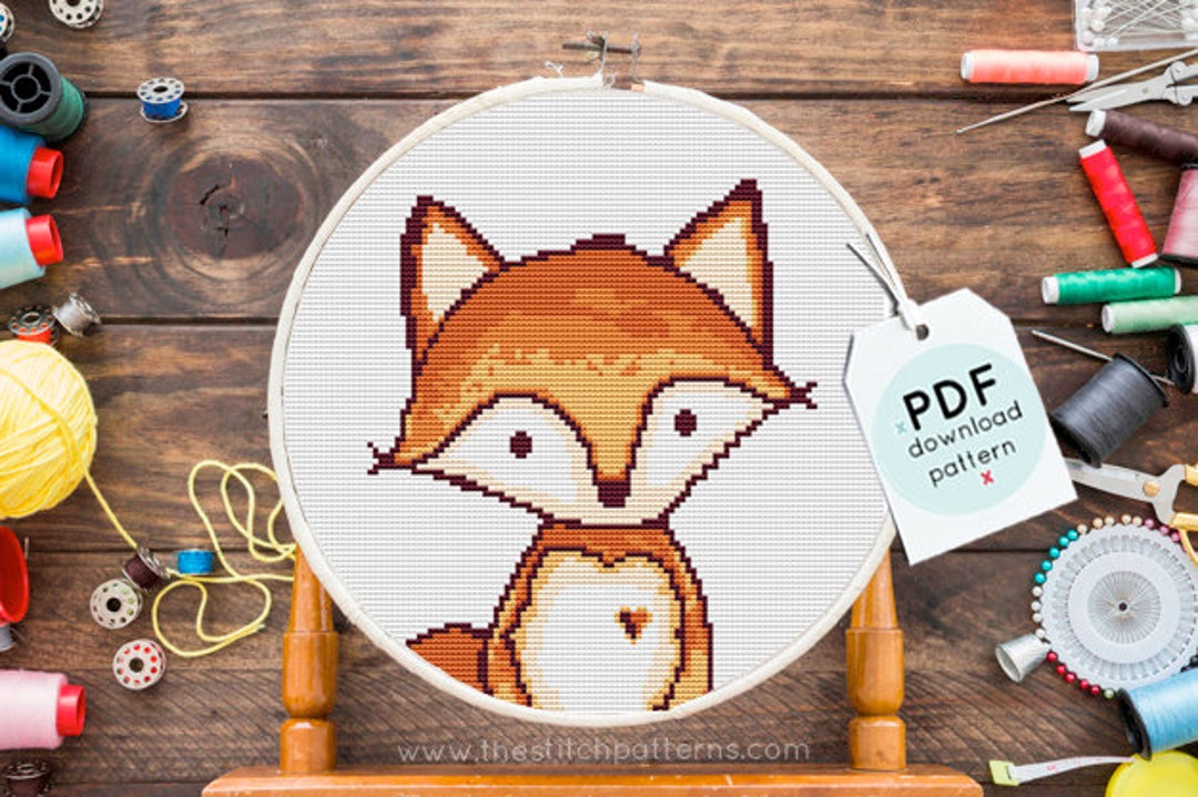 Pattern Baby Fox Baby Fox Cross Stitch Pattern, Modern Nursery Decor (PDF Pattern) - Etsy