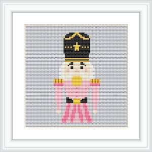 Nutcracker cross stitch pattern, nutcracker sampler, needlepoint design, Primitive cross stitch, Mistletoe ornament pattern,  xstitch chart