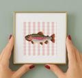 Coastal Fish Cross Stitch Pattern: Nautical Stripes (Digital Download)