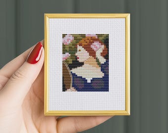 John William Waterhouse 'Vanity' Mini Cross Stitch Pattern (PDF)
