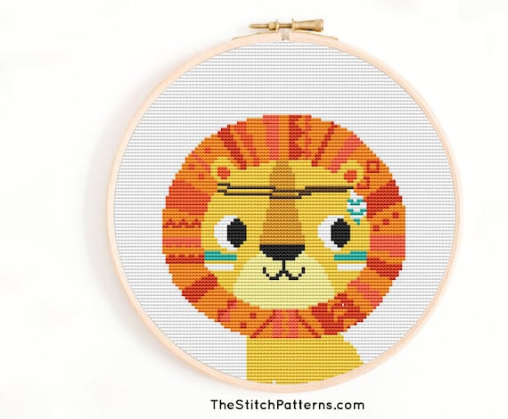 Baby Cross Stitch Baby SET OF 6 Nursery Decor Safari Animal Cross Stitch  Pattern Lion Animals Easy Cross Stitch PDF, Cross Sttich Pattern 