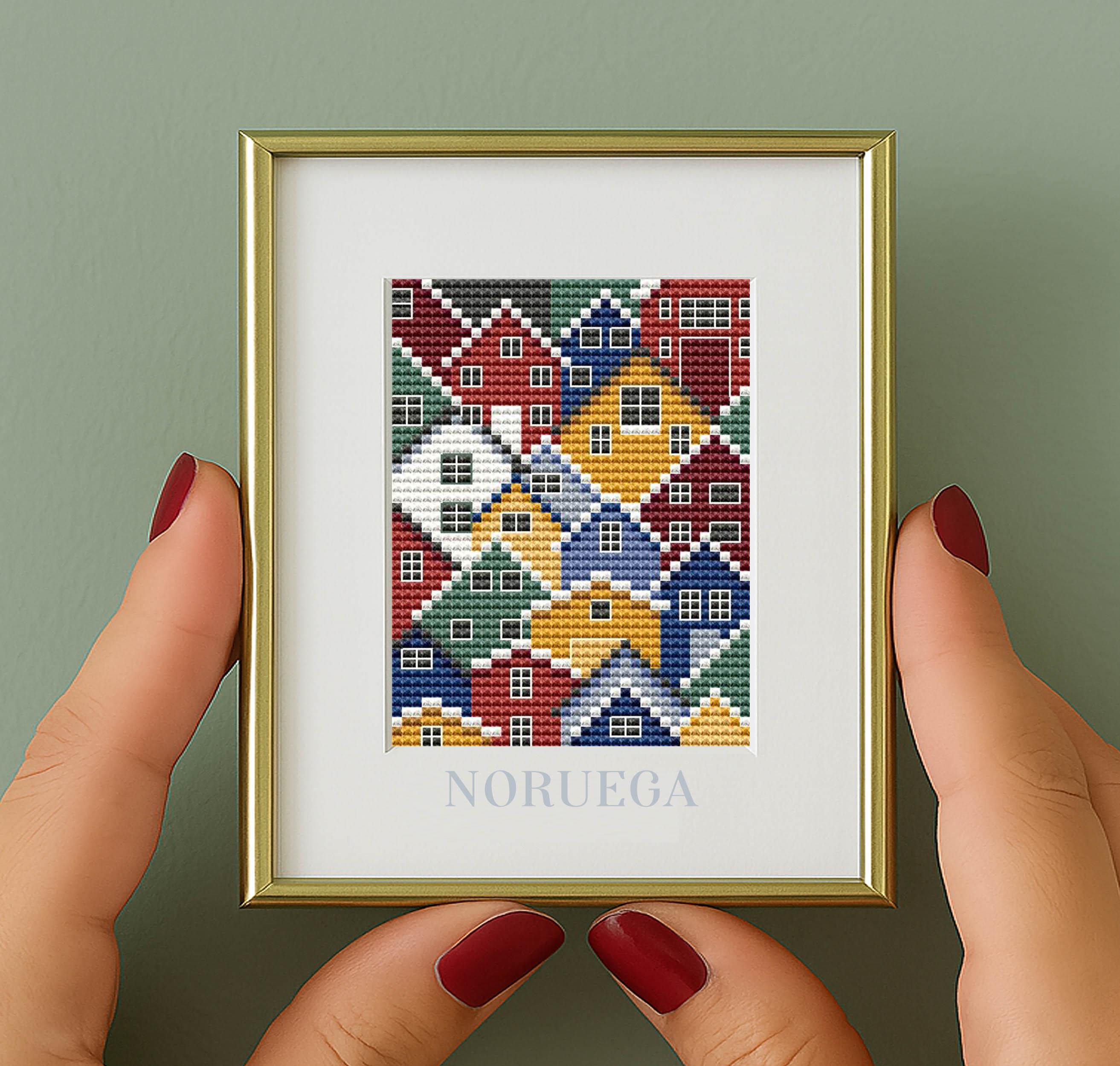 Norway Cross Stitch Pattern: Travel City Embroidery (PDF Pattern