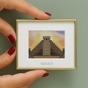 Kruissteekpatroon Mexico-stad: getelde minikaart (pdf-patroon) klein decor