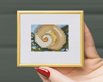 Georgia O'Keeffe Pink Shell Cross Stitch Pattern: Miniature Art (Digital Download)