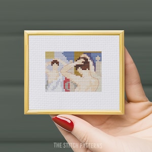 &quot;Mini &quot;&quot;Devant la psyché&quot;&quot; Berthe Morisot, mini Kreuzstich Stickmuster, Mini Masterpieces, kleiner Kreuzstich, Kreuzstich Zählung, Stickerei.&quot;