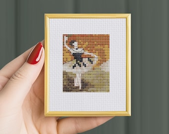 Ballerina Cross Stitch Pattern: Edgar Degas, Dancer with Tambourine (PDF Pattern) stitching chart