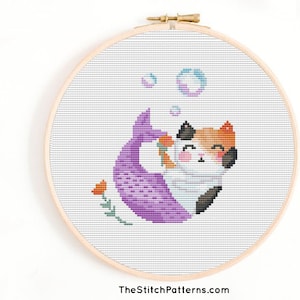 Mermaid pdf pattern,cross stitch pattern modern,Mermaid cross Stitch pattern,mermaid pattern,cross stitch,girl room decor,Girl nursery decor