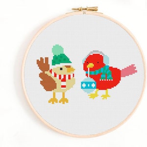 Christmas Balls, Birds Christmas Cross Stitch Pattern, Christmas Xstitch, Winter Cross Stitch, Easy Cross Stitch, Christmas needlework