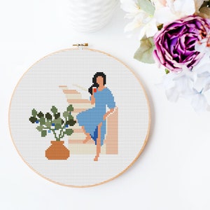 Girl Power Cross Stitch Pattern, Feminist Cross Stitch Pattern PDF,Vacation Cross stitch, Modern cross stitch, Easy cross stitch pattern
