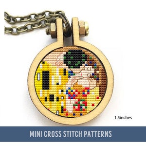 Modern Cross stitch pattern, The kiss klimt, famous painting stitch, stitching pattern,thestitchpatterns, vintage cross stitch pattern  PDF
