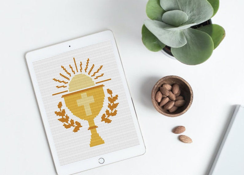 First Holy Communion Cross Stitch Pattern Modern Cross - Etsy