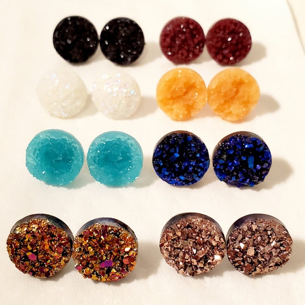 Chunk Faux Druzy Plugs Ohrstecker