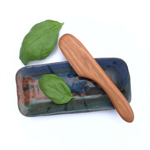 Handmade Black Cherry Wooden Spreader: Cheese & Butter Knife