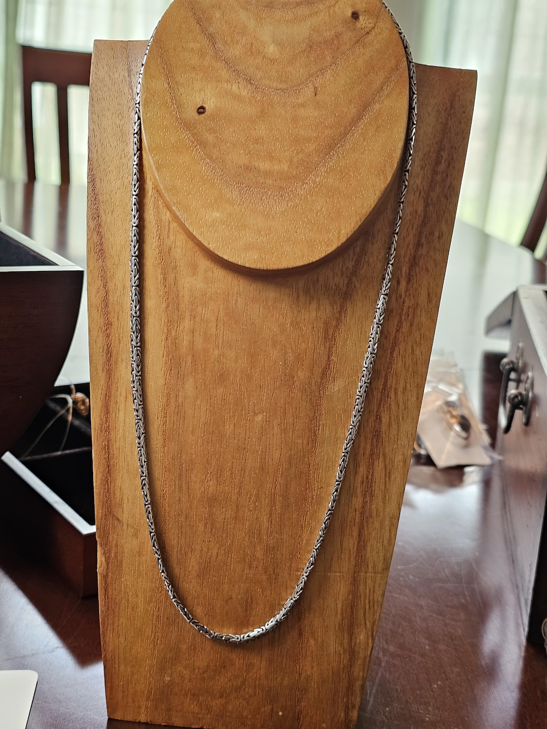 24 Inch Byzantine Rope Chain. Sterling Silver. - Etsy