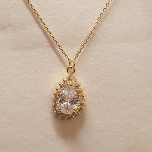 CZ-Anhänger mit Gold überzogen CZ besetzte Lünette und Kette