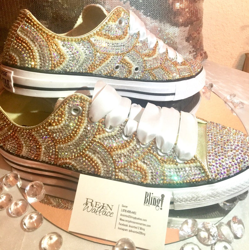 gold bling converse