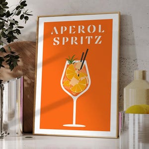 Aperol Spritz Wall Art Printable – Retro Cocktail Aperol Digital Download – Bar Cart Decor – Funny Aperol Spritz Poster – Instant Download