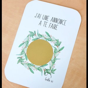 Carte à gratter personnalisable 'j'ai une annonce à te faire"