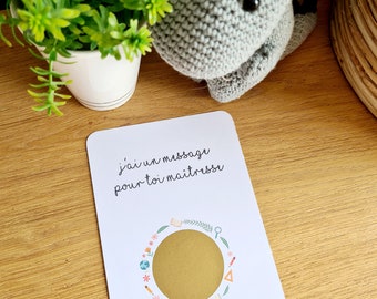Master scratch card, end of school year, gift, surprise, teacher